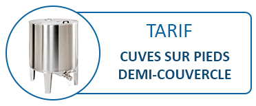Cuves INOX sur pieds - Ouverture demi-couvercle