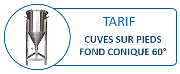 Cuves INOX sur pieds - Fond conique 60°