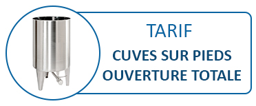 Cuves INOX sur pieds - Ouverture totale