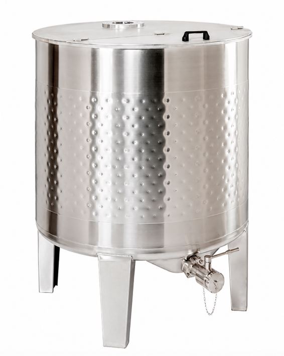 Cuve INOX IMTLM avec demi-couvercle ouvrant + partie fixe (avec ou sans bride), sur pieds, fond puisard - Option double paroi inox pour chauffage ou refroidissement.